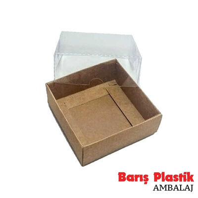 Asetat Kraft Pencereli Sabun Kutusu 8 x 8 x 3 Cm 25 'li - 1