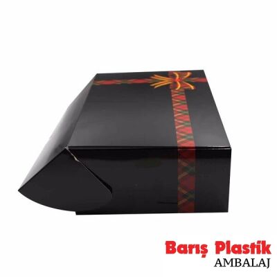 Katlama Kutu Ekose Fiyonk Detaylı Siyah 19*30*9 cm - 3